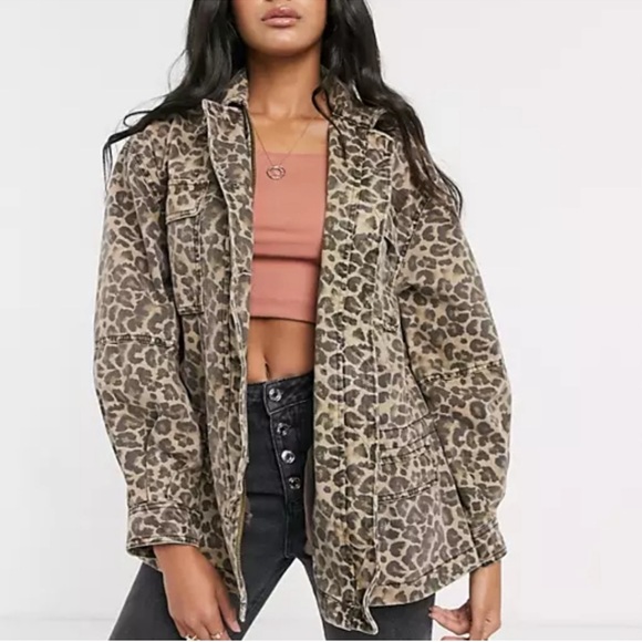 Free People Jackets & Blazers - FREE PEOPLE LEOPARD JACKET